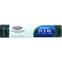 Polmix Evsel Atık Torbası Orta Boy 6 Adet Siyah 55 x 60 CM