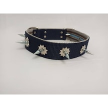 Kozaklı 10456 Çivili Süslü Köpek Tasması Lacivert 70 x 4 CM Lacivert