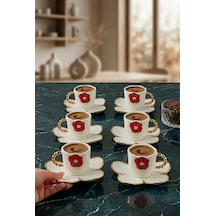 Acar Charlotte 6 Kişilik Kahve Fincanı Takımı 90 Ml 09363 Kırmızı