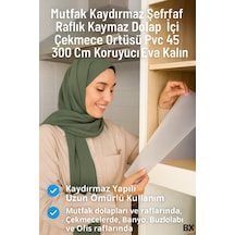 Kaydırmaz Şeffaf Raflık Örtüsü 45x300 Cm Dolap İçi, Çekmece Ve Buzdolabı Koruyucu Eva Pvc Kaplama