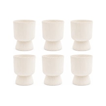 So-ltsa02 Lotus Ayaklı Plastik Vazo Çiçek Saksı 5 Lt No: 2 Beyaz 6 Adet