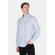 Colin's Colins Regular Fit Shirt Neck Çizgili Erkek Mavi Uzun Kol Gömlek Cl1072092 Cl1072092 Q1.v2 Lbl Açik Mavi