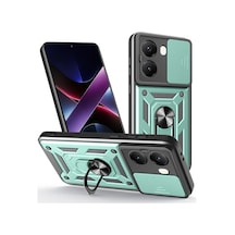 Xiaomi Poco X7 Pro Kılıf Pars Lens Yüzüklü Silikon - Yeşil Çok Renkli