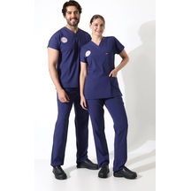 Bflex Unisex Likralı Yarasa Kol Takım Patroit Blue Hemşire