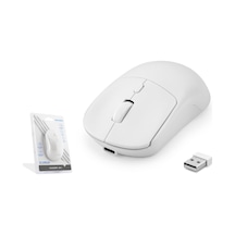Hadron Hdx3415w Dual Mode Şarjlı Kablosuz Mouse 2.4 Ghz Bluetooth 5.0 4000 Dpı Beyaz