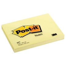 3M Post-It 657 Yapışkanlı Not Kağıdı 76 X 102 Mm 100 Yaprak - Sar
