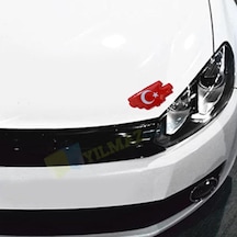 Türk Bayrağı Kaput Bagaj Damla Oto Sticker Araba Yapıştırma Etiket 2 Adet