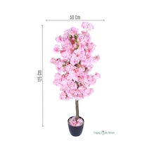 Yapay Çiçek Sitesi Yapay Premium Bahar Dalı Ağacı 125 Cm Pembe Pembe
