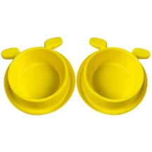 Miapet Sarı Plastik Köpek Kulaklı Mama Su Kabı Seti 2'li 400 ML