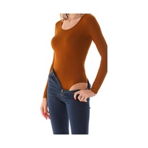Penyebizden Kadın Viskon Dekolte Yaka Çıtçıtlı Zıbın Body-kahve