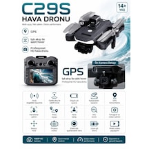 C29s Gps Drone Ekranlı Kumanda Özel Öantalı Led Işıklı 360 Derece Engel Algılamalı Profesyonel Hd Hava Dronu Elektirikli Lens 50x Zoom Fırçasız Motor Katlanabilir Tasarımı
