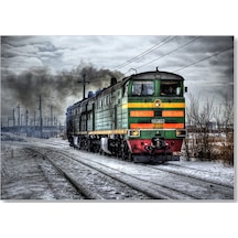 Cakasepetim Nostaljik Elektrikli Renkli Tren Ahşap Mdf Tablo
