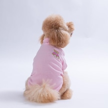 Pembe Teddywood Ayıcık Nakışlı Esnek Sıcak Tutan Köpek Sweati Köpek Kıyafeti Kedi Kıyafeti