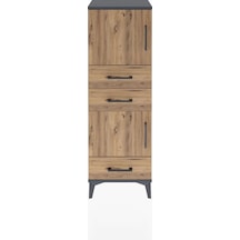 Arges Dolap 2 Raflı 3 Çekmeceli 2 Kapaklı 44x30x134 Antrasit-çam Antrasit
