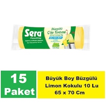 Sera Çöp Torbası Limon Kokulu Büyük Boy 65 X 70 Cm 15 X 10 Lu
