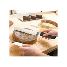 Eğik Pasta Sıvama Spatulası Metal 33 Cm Gri