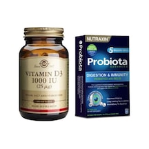 Solgar D3 Vitamini 1000 Iu 100 Kapsül + Nutraxin Advanced Probiota Özel Probiyotik Desteği 60 Tablet