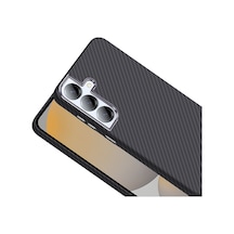 Ariatech Galaxy Uyumlu S25 Plus Kılıf M-safe Şarj Özellikli Karbon Fiber Görünümlü Gros Kapa Gri-siyah