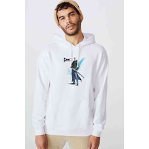 Dmc Vergil Devil May Cry Baskılı Beyaz Erkek Kapşonlu Sweatshirt