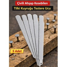 Tilki Kuyruğu Testere Bıçağı Çivili Ahşap İçin 5 Adet Beyaz