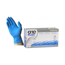 One Plus Nitril Eldiven Pudrasız Large Mavi 100'lü