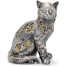 Steampunk Polyester Kedi Figürü Model 1