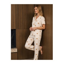 Norcia Sports Bol Kesim V Yaka Örme Kırık Beyaz Pijama Takımı Çok Renkli - 929322527 Çok Renkli - 929322527 Çok Renkli