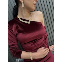 V Model Taşlı Set - 22 Ayar Altın Kaplama