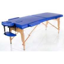 Ahşap Katlanabiir Masaj Masası Mavi