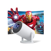4k Hy300 Pro Projeksiyon Cihazı, 1080p Full Hd Görüntü Kalitesi, 200 Ansı Lümen Parlaklık, Dahili Hoparlörlü, Hdmı Usb Bağlantılı Wifi 6 Bluetooth 5, 40-130 Inch Görüntü, Ev Ofis İş Yeri İçin Uygun