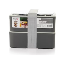 Lunch Box Beslenme Kabı 675 Ml 2 Katlı Gri