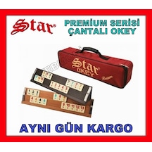 Star Elit Premium Ahşap Okey Takımı Çantalı Tahta Okey