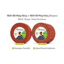 Senbang 165x30 Mop Skoç + Mop Skoç Zımpara Disk 25 Mm Delik Metal Ahşap Temizleme
