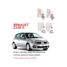 CLİO 2 2000 MODEL ÖN UZUN-KISA 4 LÜ FAR AMPÜLÜ TAKIMI BOSCH