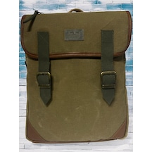 Old Cotton Cargo Vintage Kanvas Su Geçirmez Design Unisex Laptop Bölmeli Gezi Okul Seyahat Kamp Sırt Çantası 29x37cm Camel