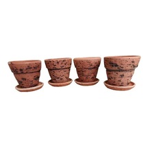 4 Adet Antik Görünümlü Toprak Saksı 12 12 Cm 85509433