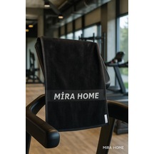 Mira Home Spor Havlusu Fitness Yumuşak Sporcu Havlu%100 Pamuklu 30x100 Cm Siyah Diğer