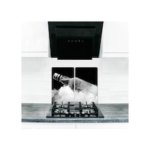 Cam Ocak Koruyucu ve Kesim Tablası Buzlu Şişe 60Cm X 52Cm 2 Pa