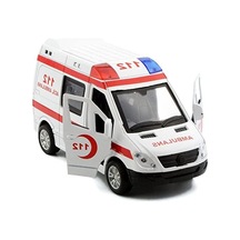 14 Cm Diecast Metal Ambulans Modeli, Işıklı Ve Sesli