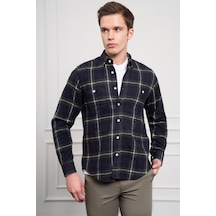 Morven Erkek Haki Regular Fit Desenli Oduncu Gömlek 25ks004001710 Haki Haki