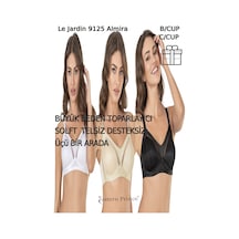 Le Jardin 9125 Kadın Sütyen Desteksiz Telsiz Dantelsiz Soft Toparlayıcı Cup Almira 3 Set Beyazsiyahbej