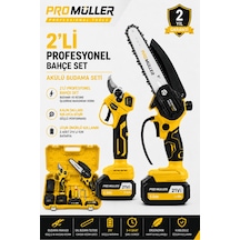 Pro Müller Profesyonel Series 21 V Çift Akülü Çelik Şanzıman Dal Budama Makası & Dal Budama Testeresi 2 Li Set
