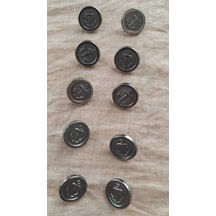 Sıyah Nıkemetal Düğme 15 Mm 10 Adet