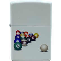 Zippo 8 Ball White Matte Dizayn Çakmak Beyaz