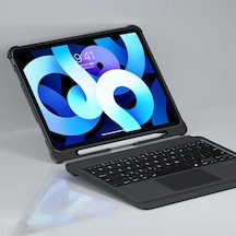 Benks iPad Uyumlu Pro 10.5 (7.Nesil) Benks Multifunctional Kablosuz Klavyeli Kılıf Touchpad - ZORE-216366