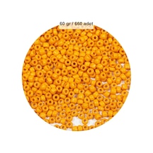 Turuncu Renk 4 Mm Yaklaşık 660 Adet / 60 Gram Cam Boncuk Oya Yazma Bileklik Ve Kolye
