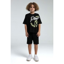 Rolypoly Roly Poly Gamer Boy Garson Erkek Çocuk Kısa Kol Regular Bermuda Şortlu Pijama Takım Siyah