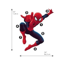 Rmk4831gm Ultimate Spider-man Peel And Stick Duvar Çıkartmaları, Kırmızı, Mavi, Sarı