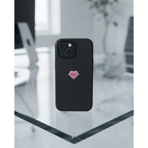 Pembe Kalıp Şekli Telefon Sticker 3d Metal Tasarım, Arka Süs A300149
