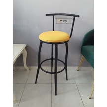 Sırtlı Dekoratif Bar Tabure Kara Inci Karışık